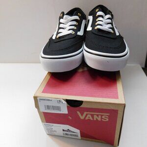 Vans Brooklyn LS Embroidery Black Floral Sneakers Girls Size 3